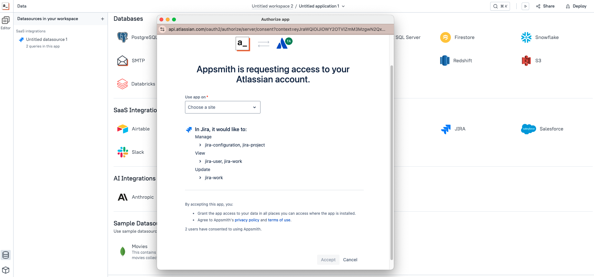 Jira datasource.